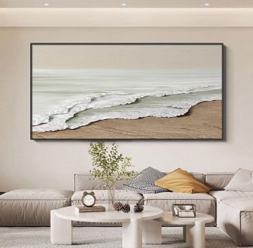  abstracta Pintura - Cuadro abstracto de olas de playa 13 minimalismo